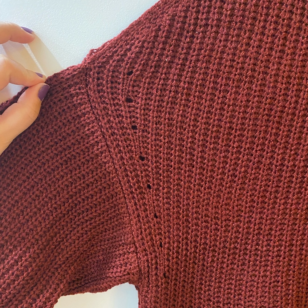 Cold shoulder sweater
